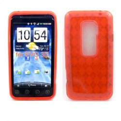 Gel Case  for HTC Evo 3D(Red)